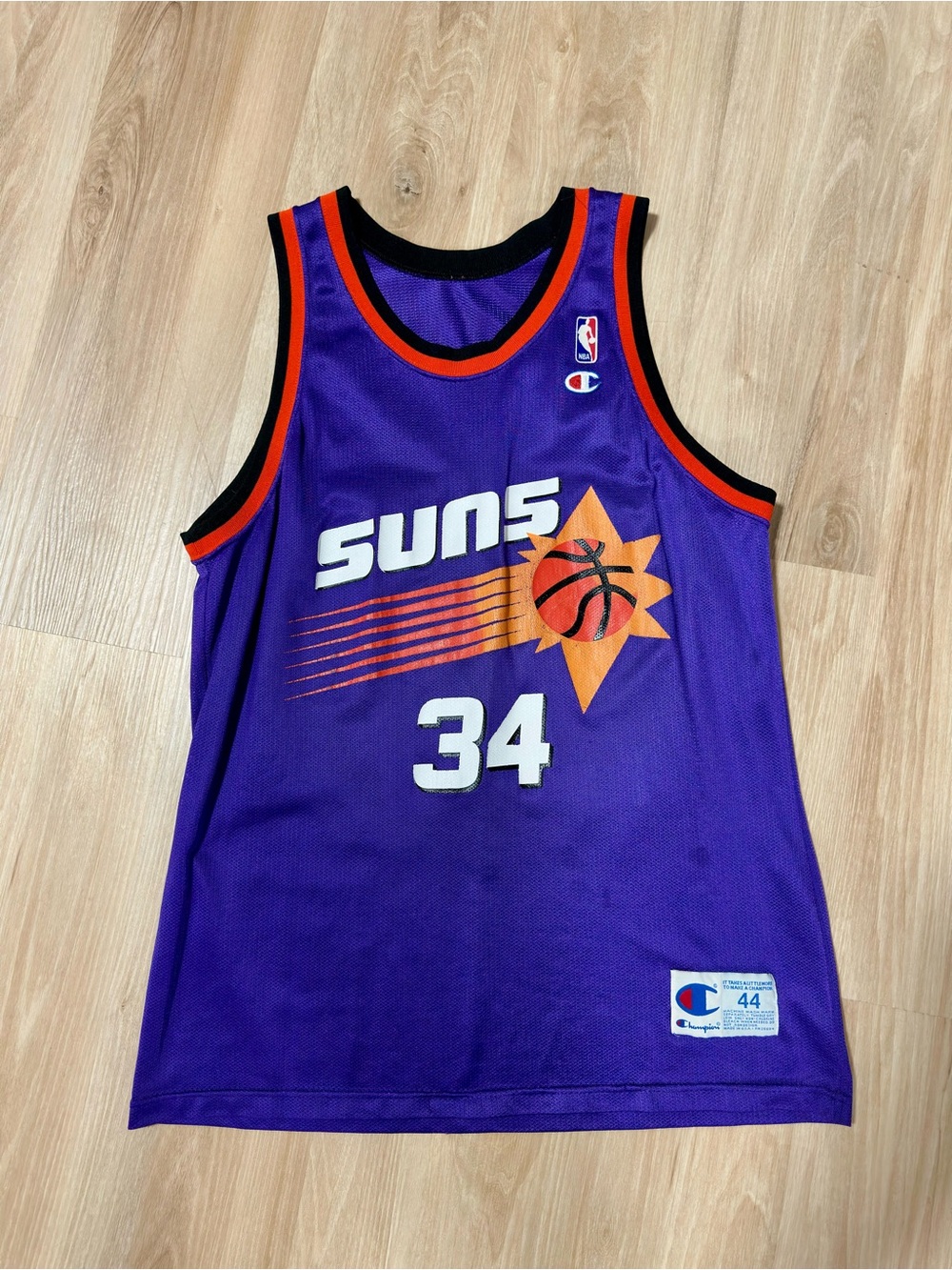 Champion Purple Suns #34 Charles Barkley Basketball Jersey